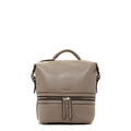 Grey Leather Backpack Purse Convertible Crossbody Bag