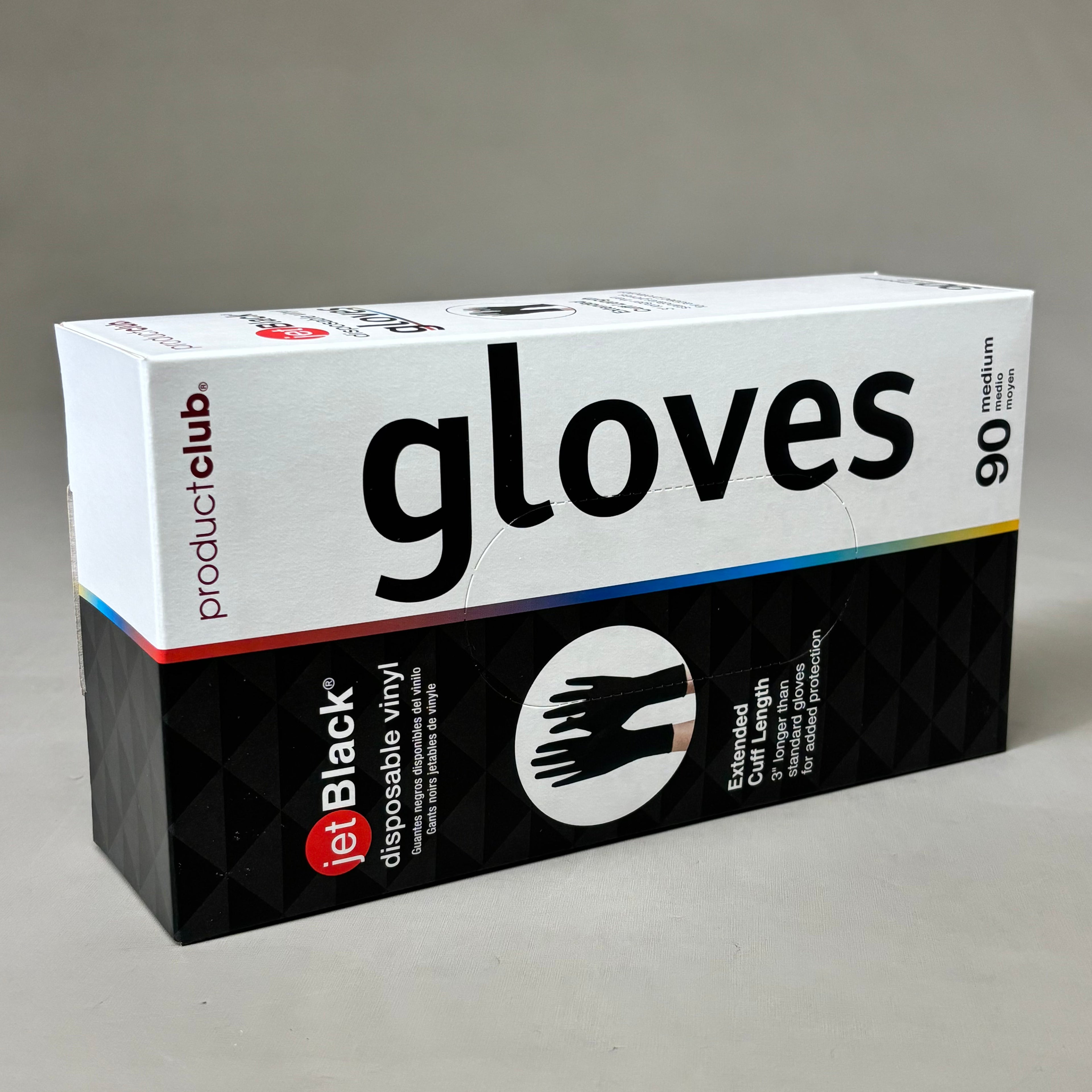 PRODUCT CLUB  (2 PACK, 90 GLOVES EACH) Disposable Vinyl Gloves Long Cuff Sz M