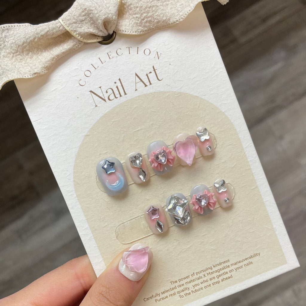 1022- Handmade press on nails fake nails removable