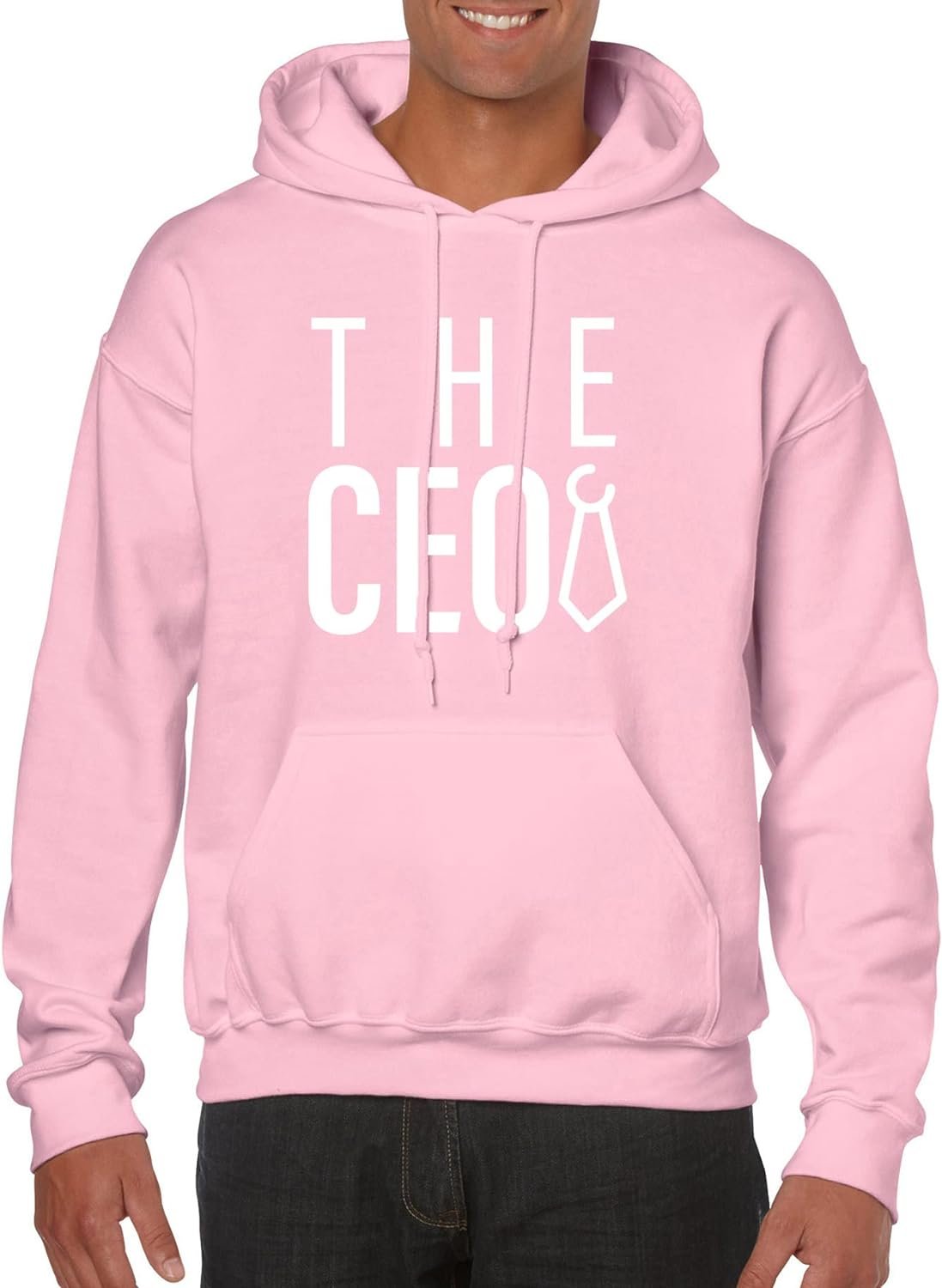 THE CEO Men’s Hoodie (as1, alpha, one_size, regular, regular, Standard, Pink, Small)